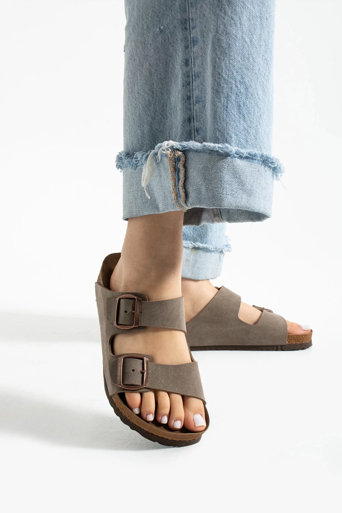 Fuga Comfort Unisex Tokalı Terlik Vizon