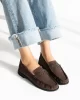 Casual Chic Kahve Kadın Bağcıksız Babet Ayakkabı