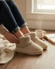 Kazaklı Süet Kalın Taban Kışlık İçi Kürklü Kadın Bot - Bej