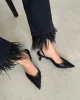 Mony Kadın Pul Detay Topuklu Ayakkabı Siyah Şık Abiye Stiletto