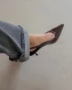 Reya Kadın Kırışık Deri Topuklu Ayakkabı Bordo