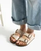 Fuga Comfort Bej Unisex Tokalı Terlik – Ortopedik, Hafif, Kaymaz Taban