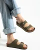 Fuga Comfort Haki Unisex Tokalı Terlik – Ortopedik, Hafif, Kaymaz Taban