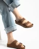 Fuga Comfort Taba Unisex Tokalı Terlik – Ortopedik, Hafif, Kaymaz Taban