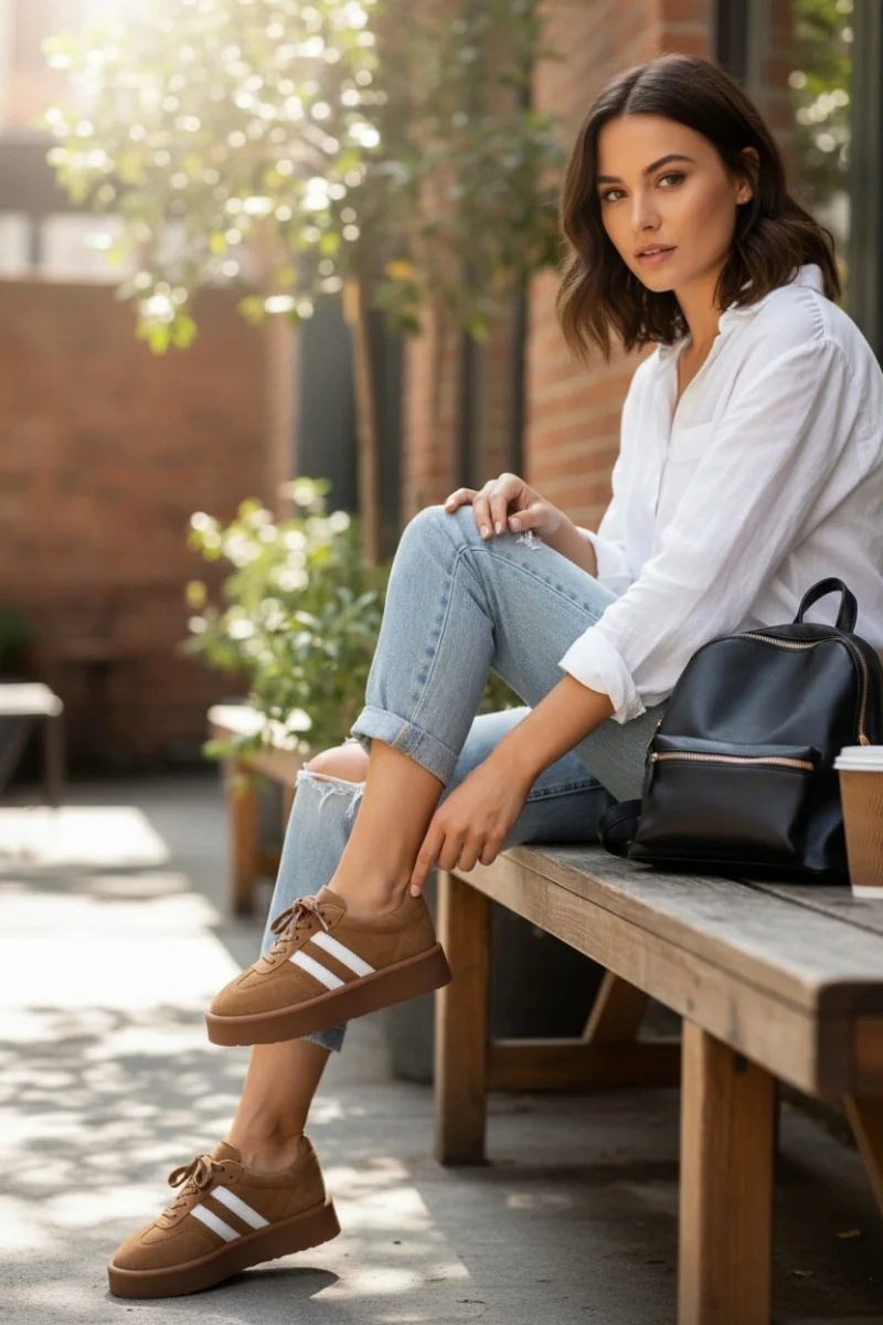 Monte Kadın Sneaker Hafif Premium Tasarım - Taba