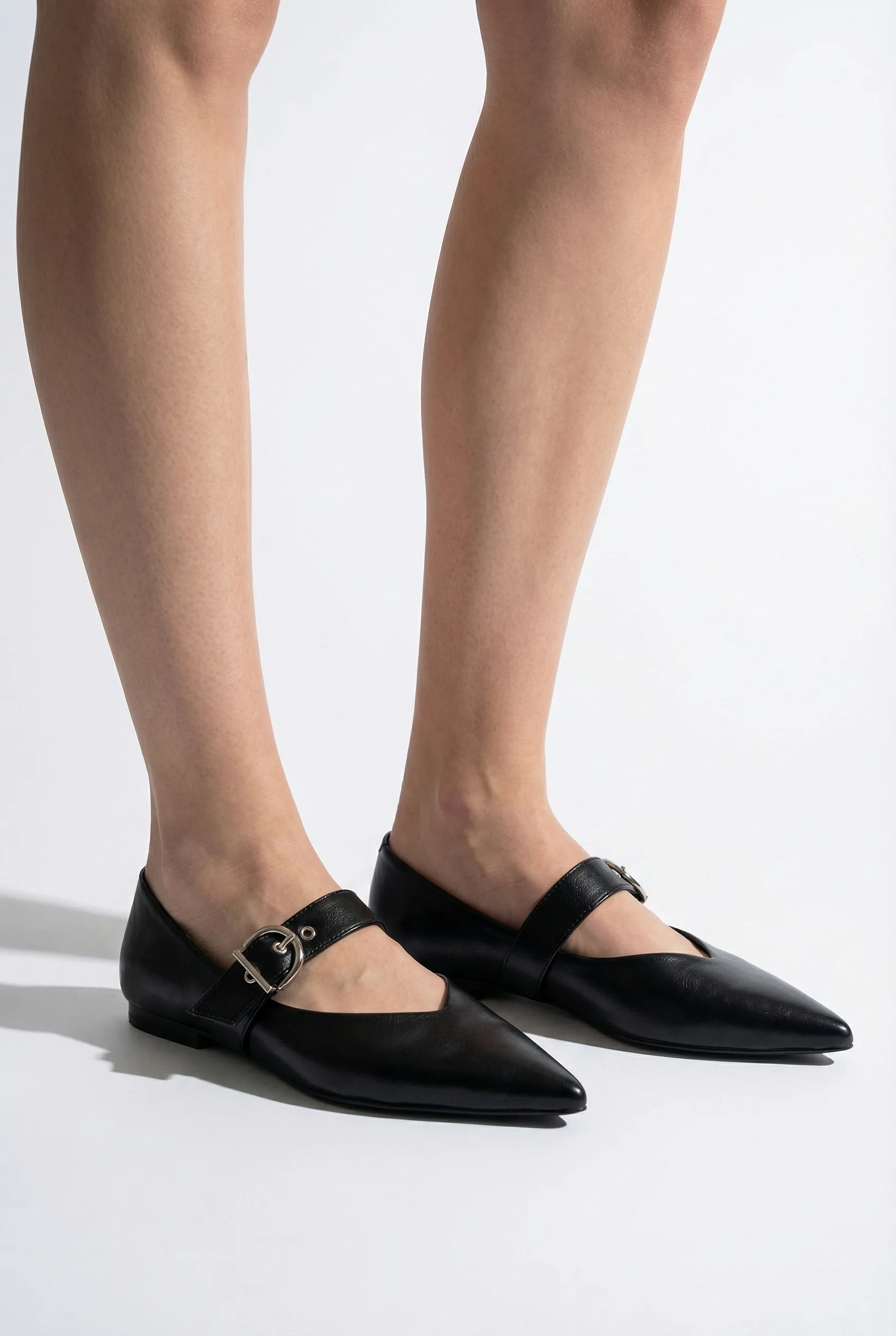 Brano Kadın Kemer Detay Deri Babet Siyah