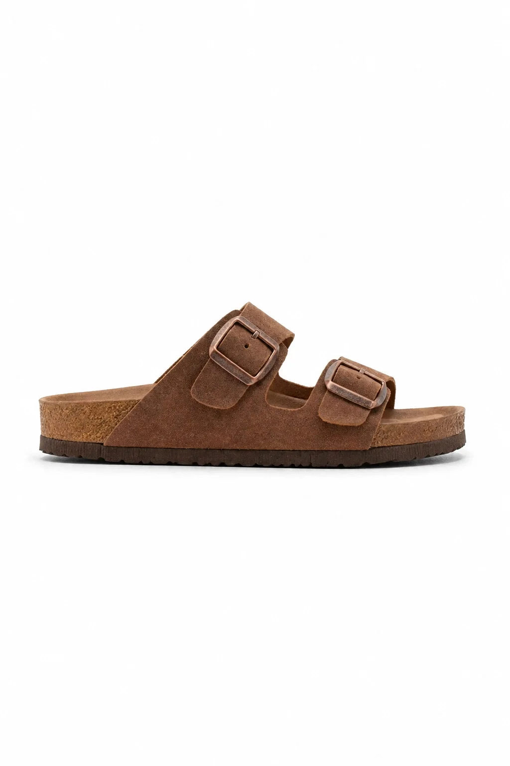 Çift Tokalı Fuga Comfort Unisex Terlik – Taba