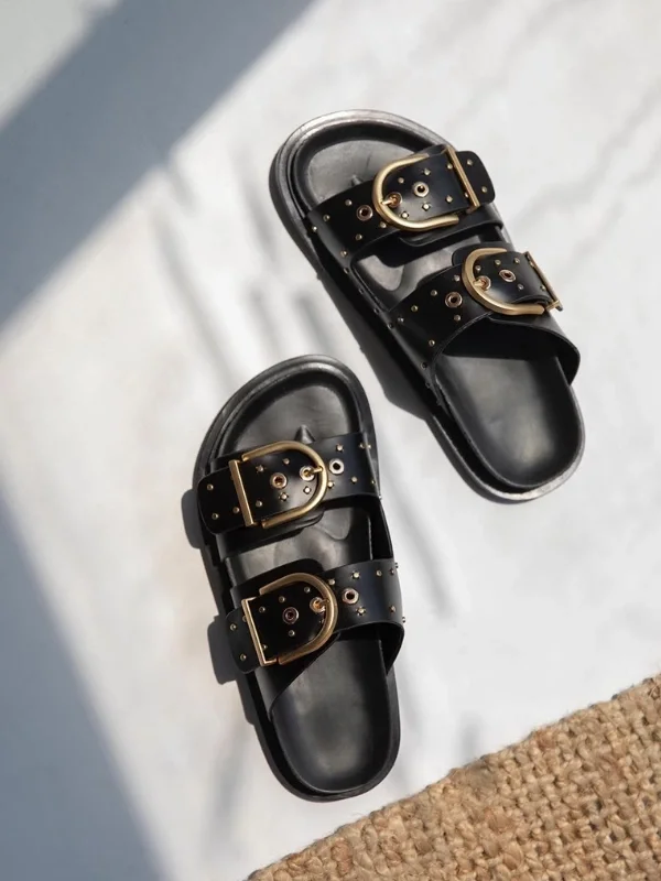 Forster Kadın Zımba Detay Terlik Siyah