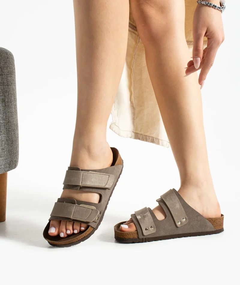 Duoflex Kadın Terlik Vizon – Ultra Hafif Ortopedik Kaymaz Taban Günlük