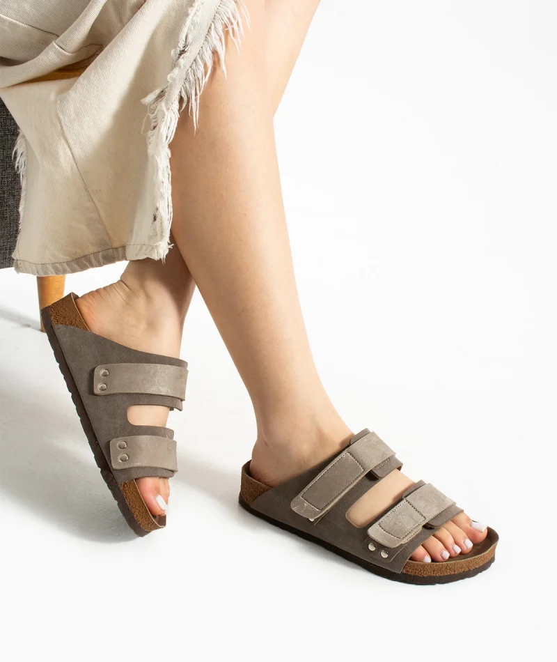 Duoflex Kadın Terlik Vizon – Ultra Hafif Ortopedik Kaymaz Taban Günlük