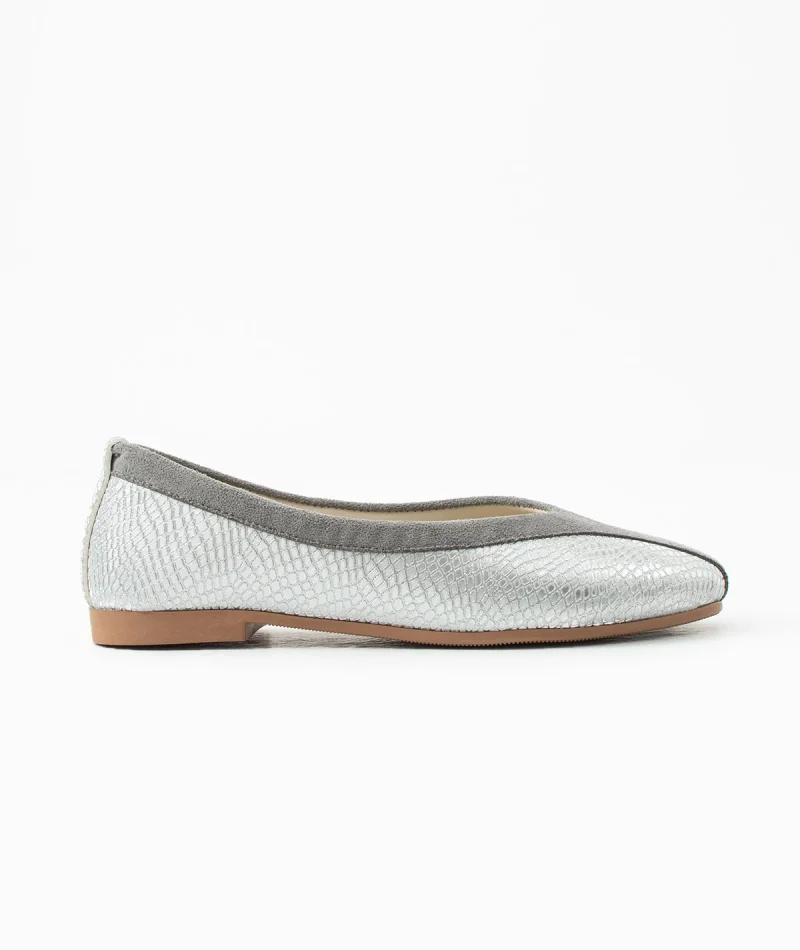 Roselle Süet Minimal Kadın Günlük Babet - Gümüş