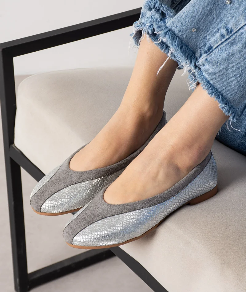 Roselle Süet Minimal Kadın Günlük Babet - Gümüş