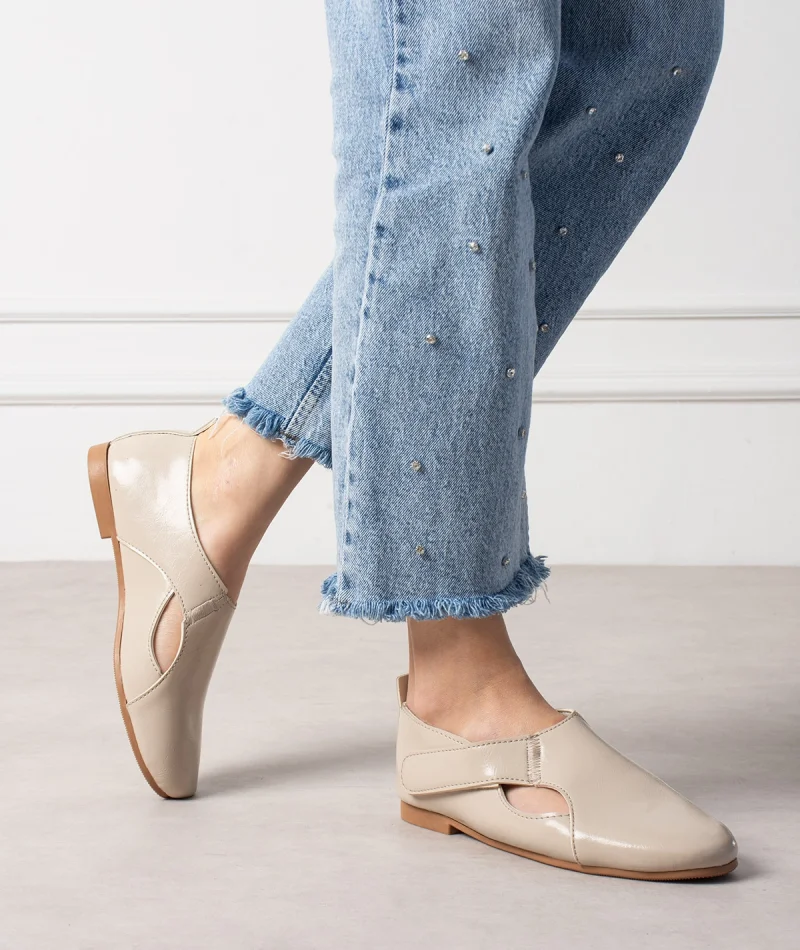 Viona Minimal Kadın Günlük Babet – Bej