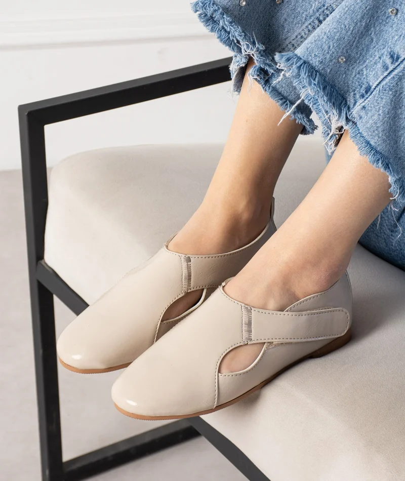 Viona Minimal Kadın Günlük Babet – Bej