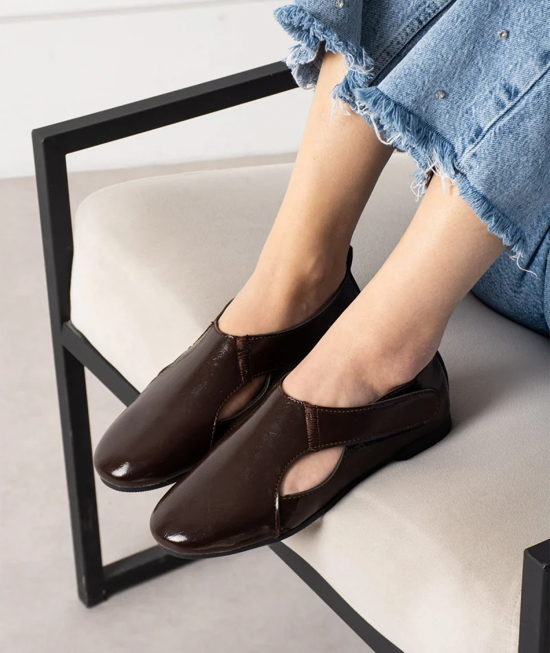 Viona Minimal Kadın Günlük Babet – Kahve