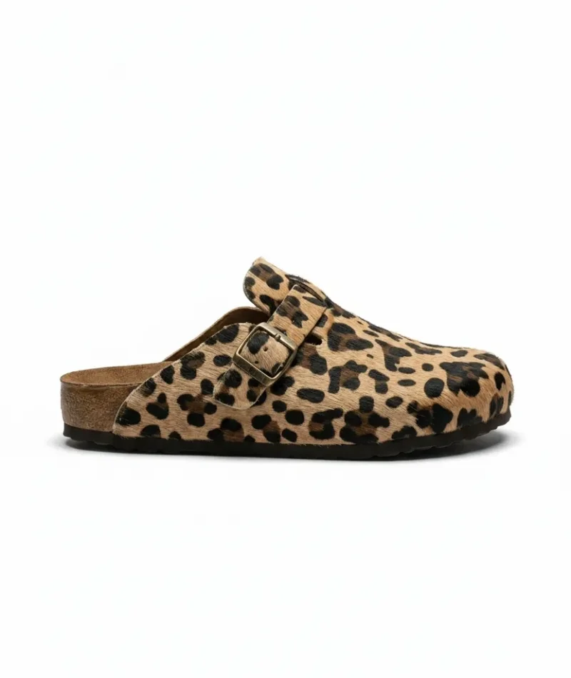Doston Slippers Comfortable Sole, City Style - Leopard Coffee