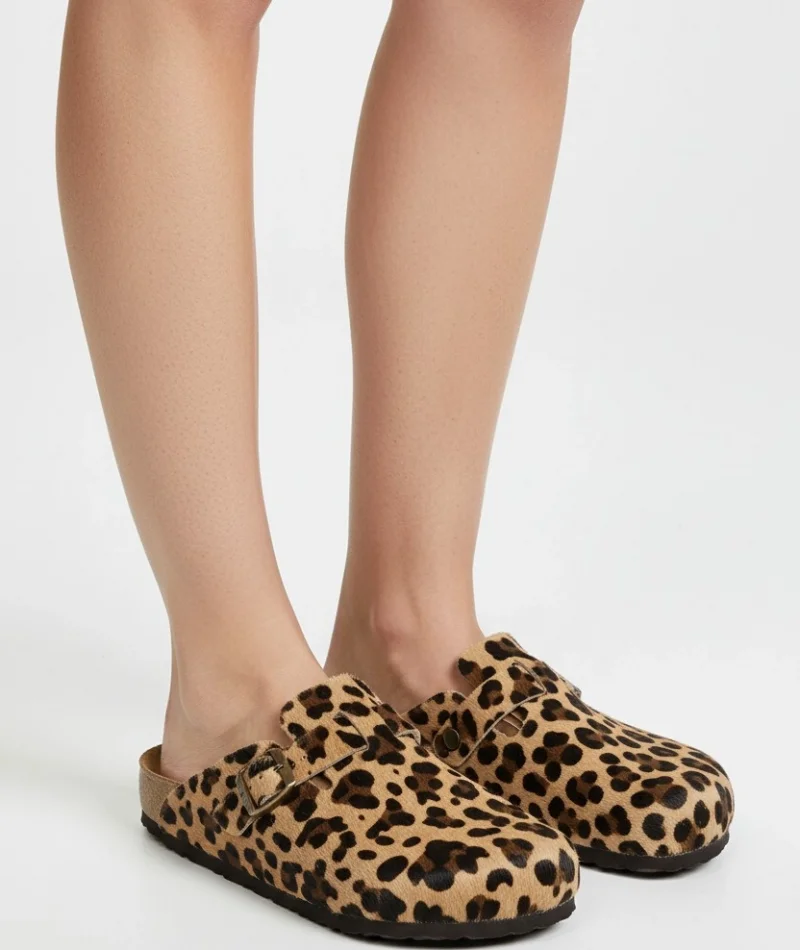 Doston Slippers Comfortable Sole, City Style - Leopard Coffee