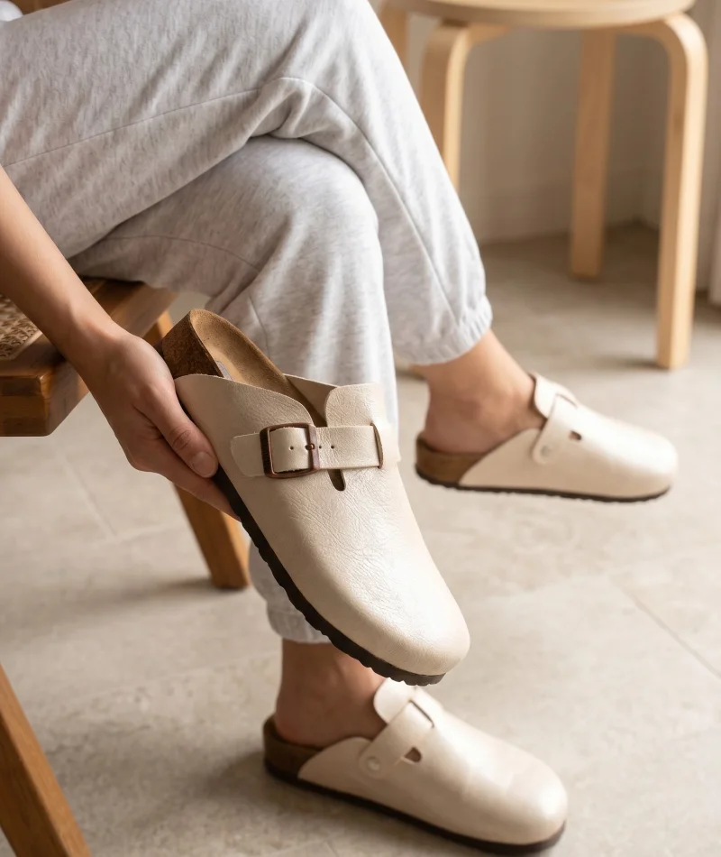 Boston Terlik Rahat Taban, Şehir Stili - Deri Krem