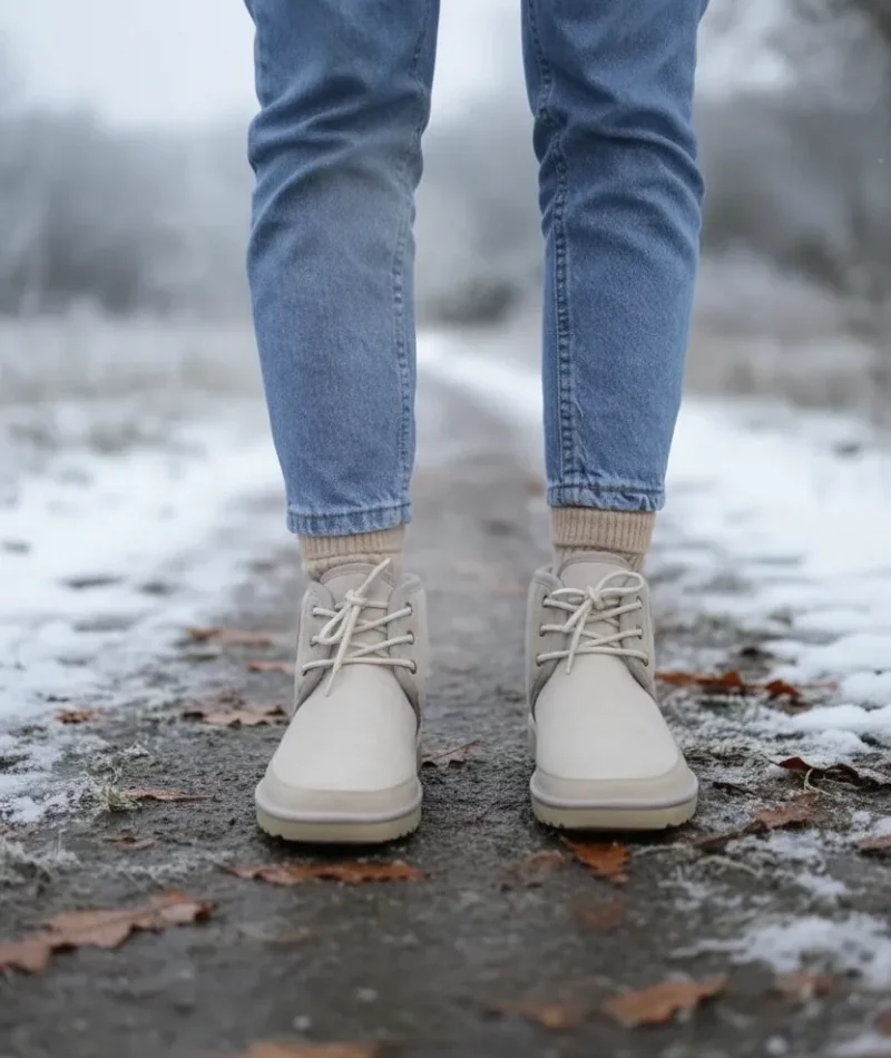 Lace-up Winter Suede Fur Lined Womens Boots - Beige