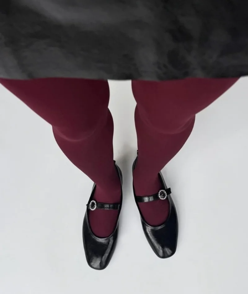 Burny Kadın Kemer Detay Deri Babet Siyah