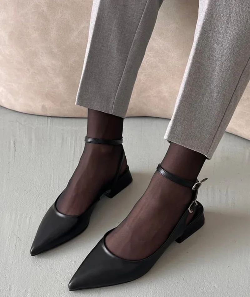 Edel Kadın Deri Topuklu Ayakkabı Mat Siyah