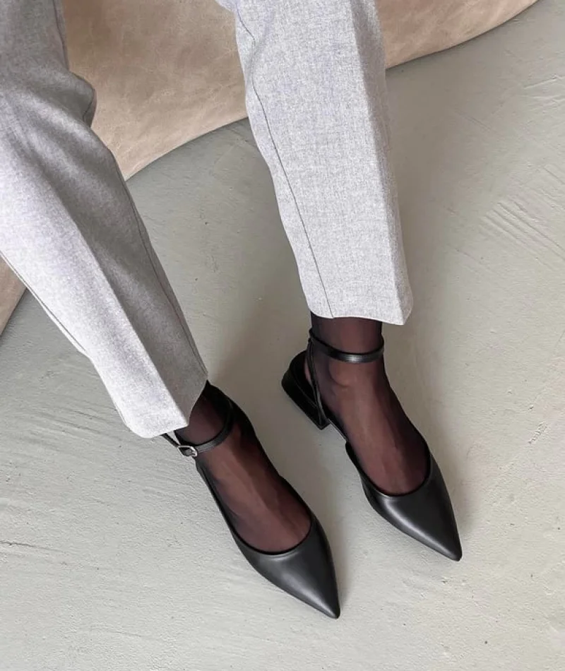 Edel Kadın Deri Topuklu Ayakkabı Mat Siyah