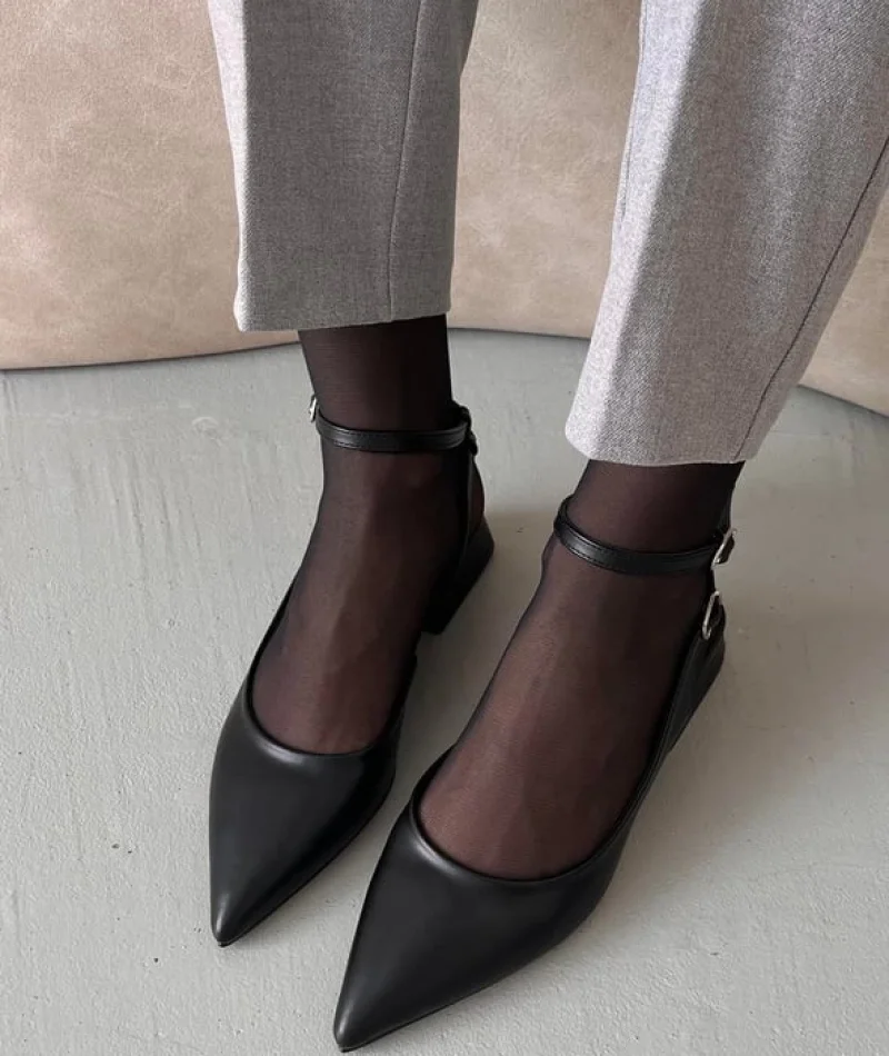 Edel Kadın Deri Topuklu Ayakkabı Mat Siyah