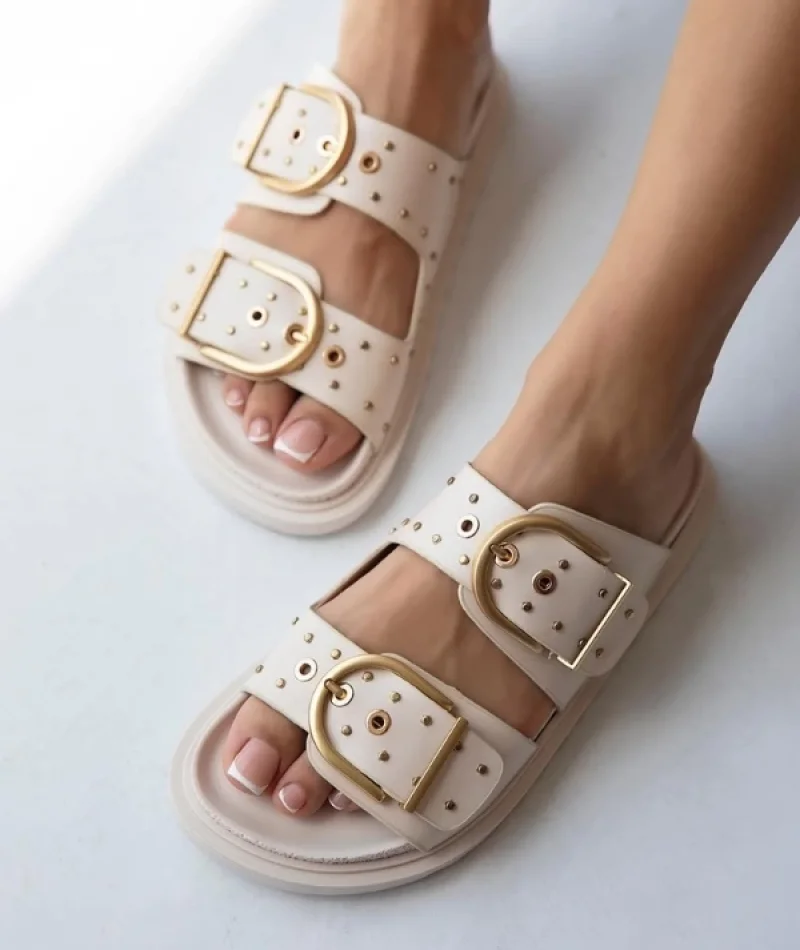 Forster Kadın Zımba Detay Terlik Bej