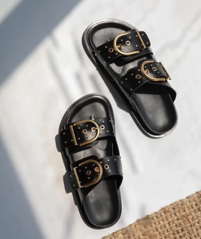 Forster Kadın Zımba Detay Terlik Siyah