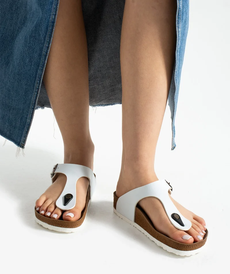 Freistep Beyaz Unisex Parmak Arası Terlik – Hafif, Kaymaz, Yazlık