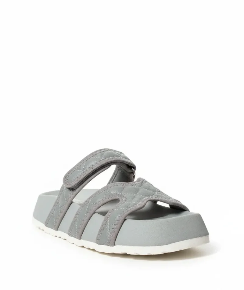 Kapitone Farmer Ev Dış Mekan Kadın Terlik – Gri