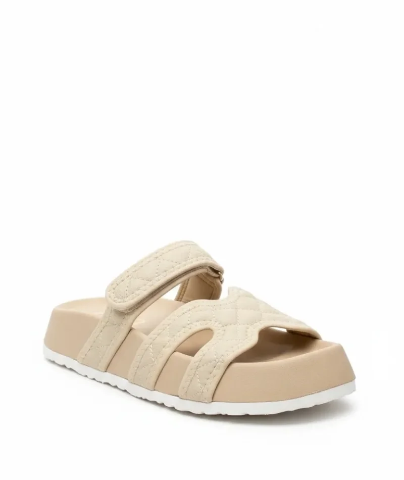 Kapitone Farmer Kadın Terlik Ev Dış Mekan – Bej