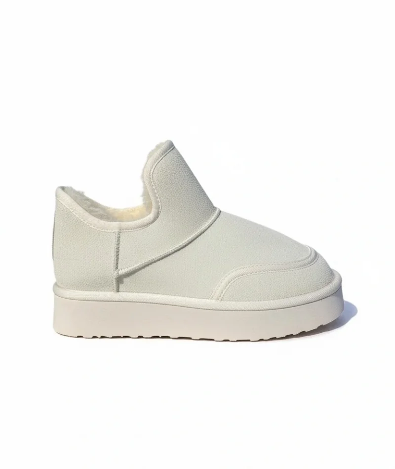 Lusso Kalın Taban Kışlık İçi Kürklü Kadın Bot - Bej