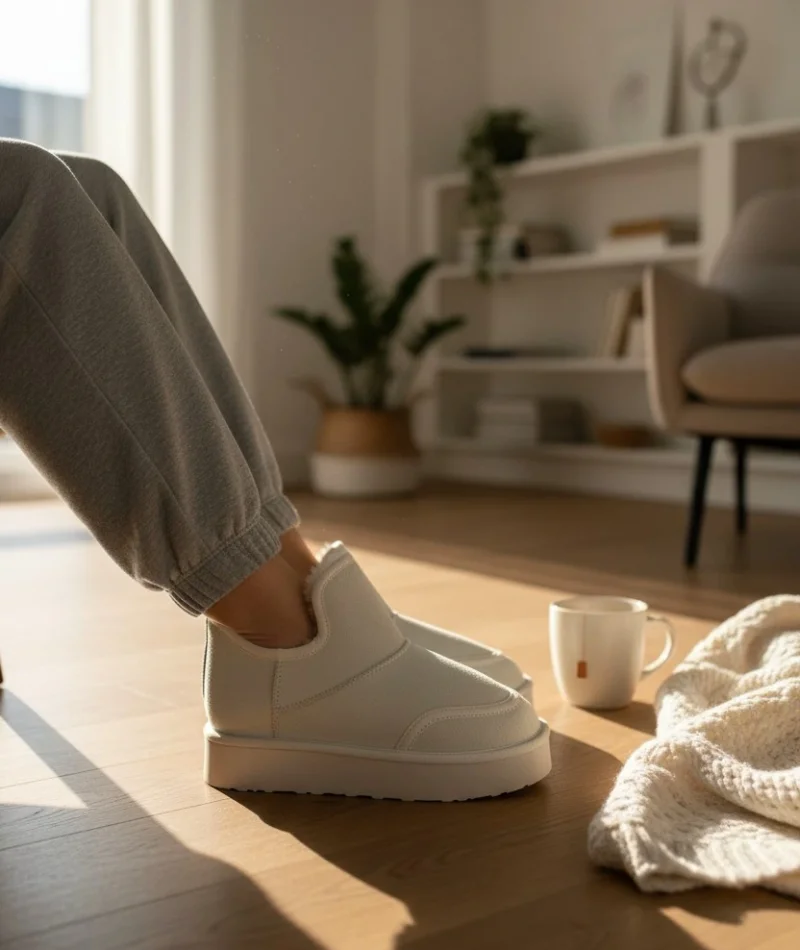 Lusso Kalın Taban Kışlık İçi Kürklü Kadın Bot - Bej