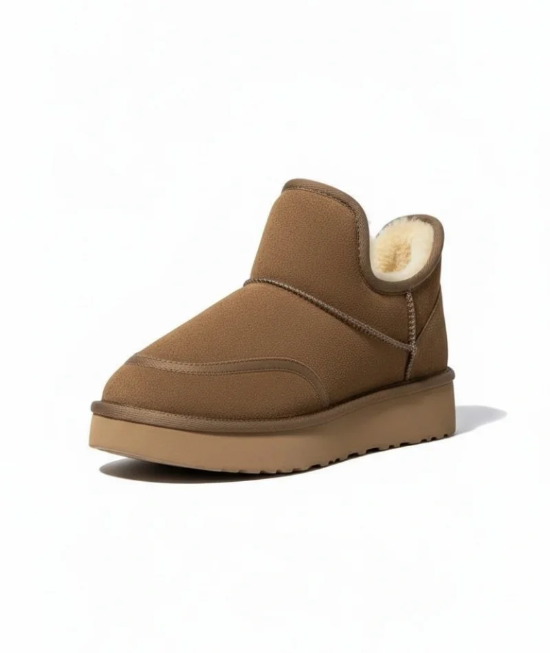 Lusso Kalın Taban Kışlık İçi Kürklü Kadın Bot - Vizon