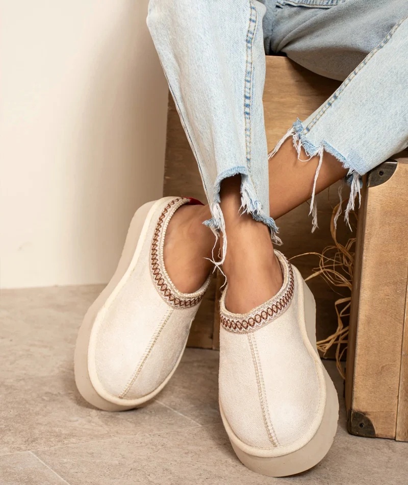 Tazzy Classic Süet Tüylü Kadın Bot - Bej