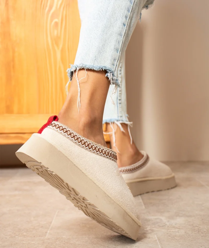 Tazzy Classic Süet Tüylü Kadın Bot - Bej