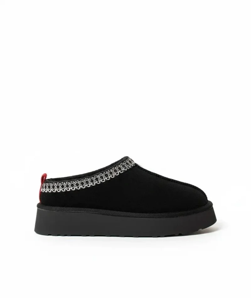 Tazzy Classic Suede Fur Womens Boot - Black