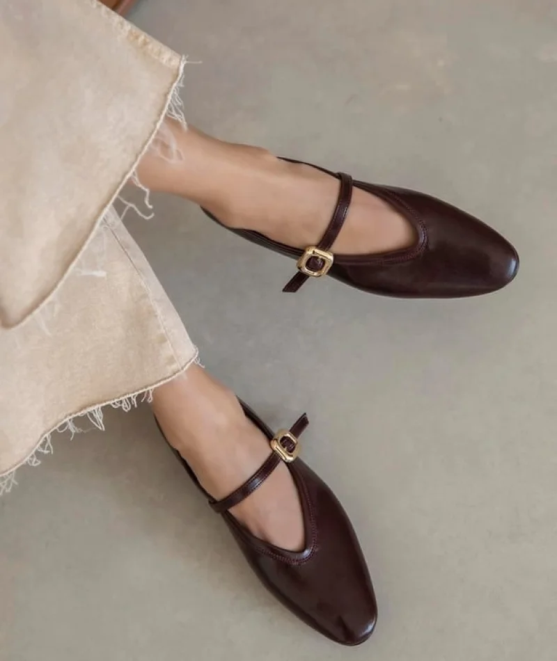 Tony Kadın Kırışık Deri Babet Bordo