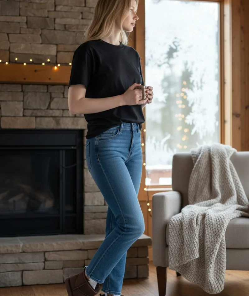 Ultra Mini Classic Süet İçi Kürklü Kadın Bot - Kahve