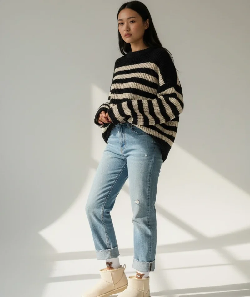 Ultra Mini Classic Süet İçi Kürklü Kadın Bot - Krem