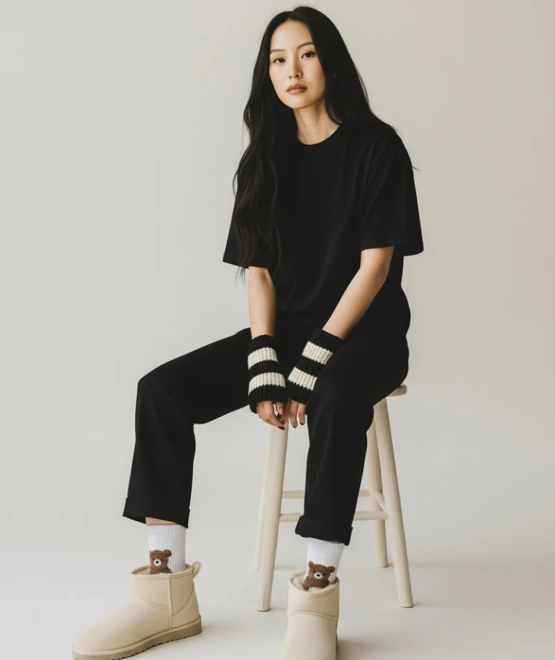 Ultra Mini Classic Süet İçi Kürklü Kadın Bot - Krem