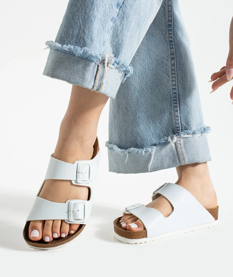 Fuga Comfort Unisex Tokalı Terlik – Beyaz