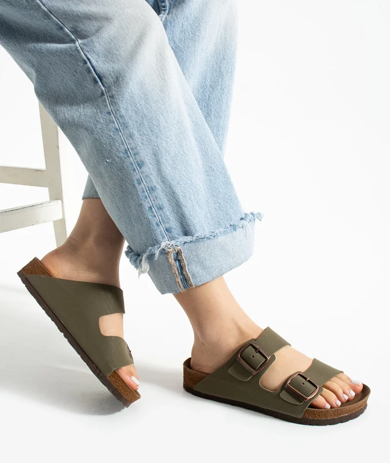 Fuga Comfort Unisex Tokalı Terlik – Haki