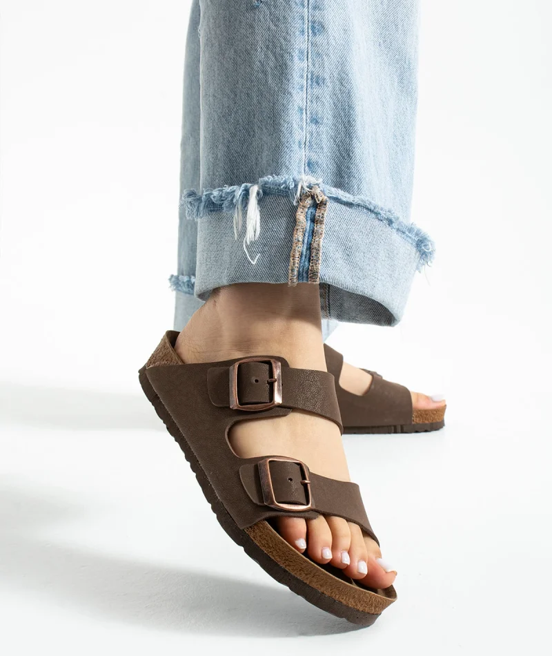 Fuga Comfort Unisex Tokalı Terlik – Kahverengi