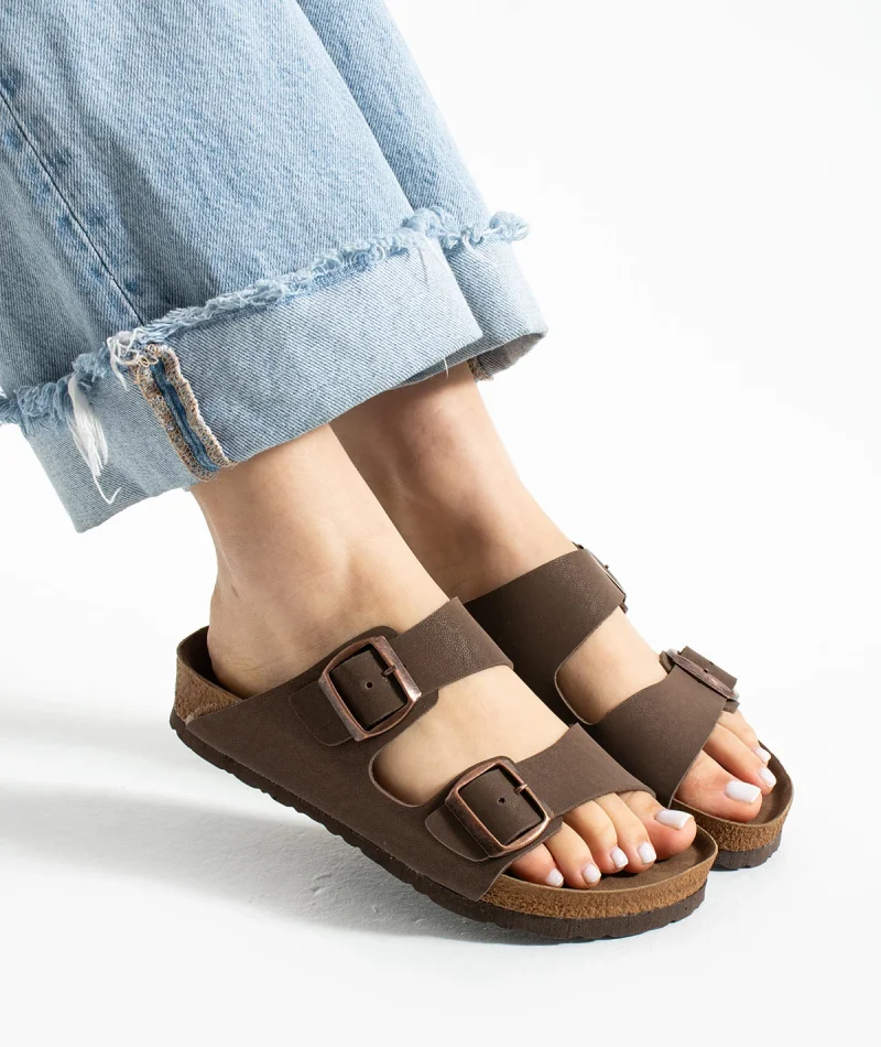 Fuga Comfort Unisex Tokalı Terlik – Kahverengi