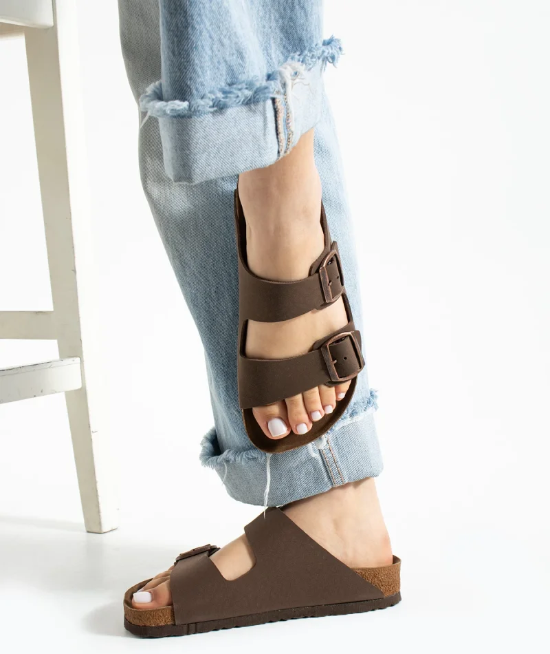 Fuga Comfort Unisex Tokalı Terlik – Kahverengi