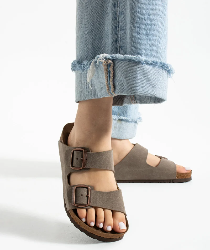 Fuga Comfort Unisex Buckle Sandals – Mink