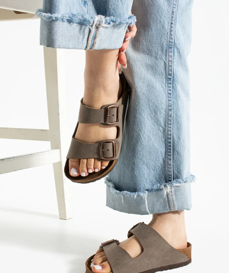 Fuga Comfort Unisex Buckle Sandals – Mink