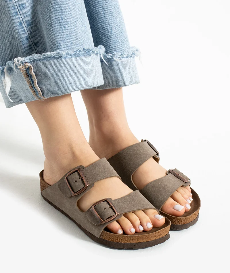 Fuga Comfort Unisex Buckle Sandals – Mink